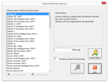 NN009 Nissan PIN and Key Manager Function