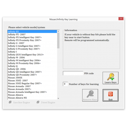 NN009 Nissan PIN and Key Manager Function