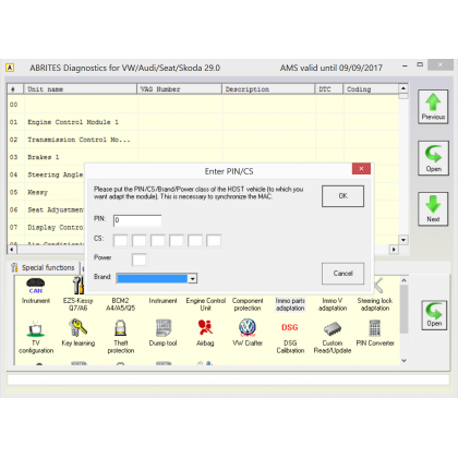 VN005 VAG Immo III/IV Emulation Function